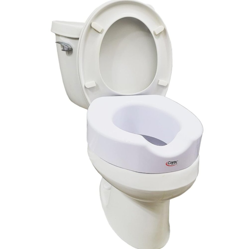 Carex Toilet Seat Riser Raised Toilet Seat Adds 4 Inches Universal Toilet